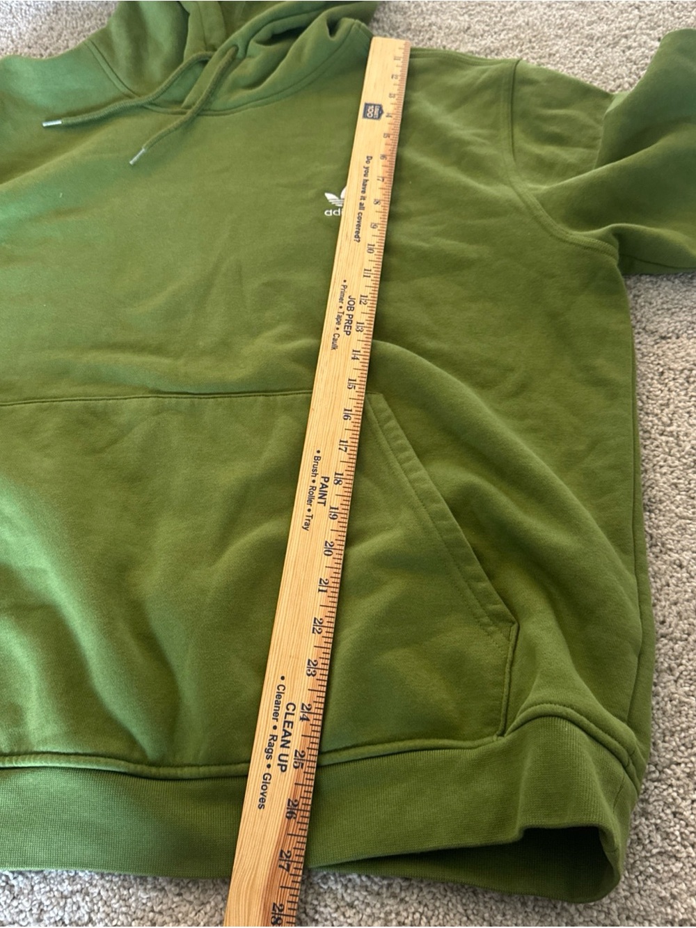Adidas olive green Originals Essentials Trefoil Hoodie Size XL Sweatshirt - Picture 7 of 8